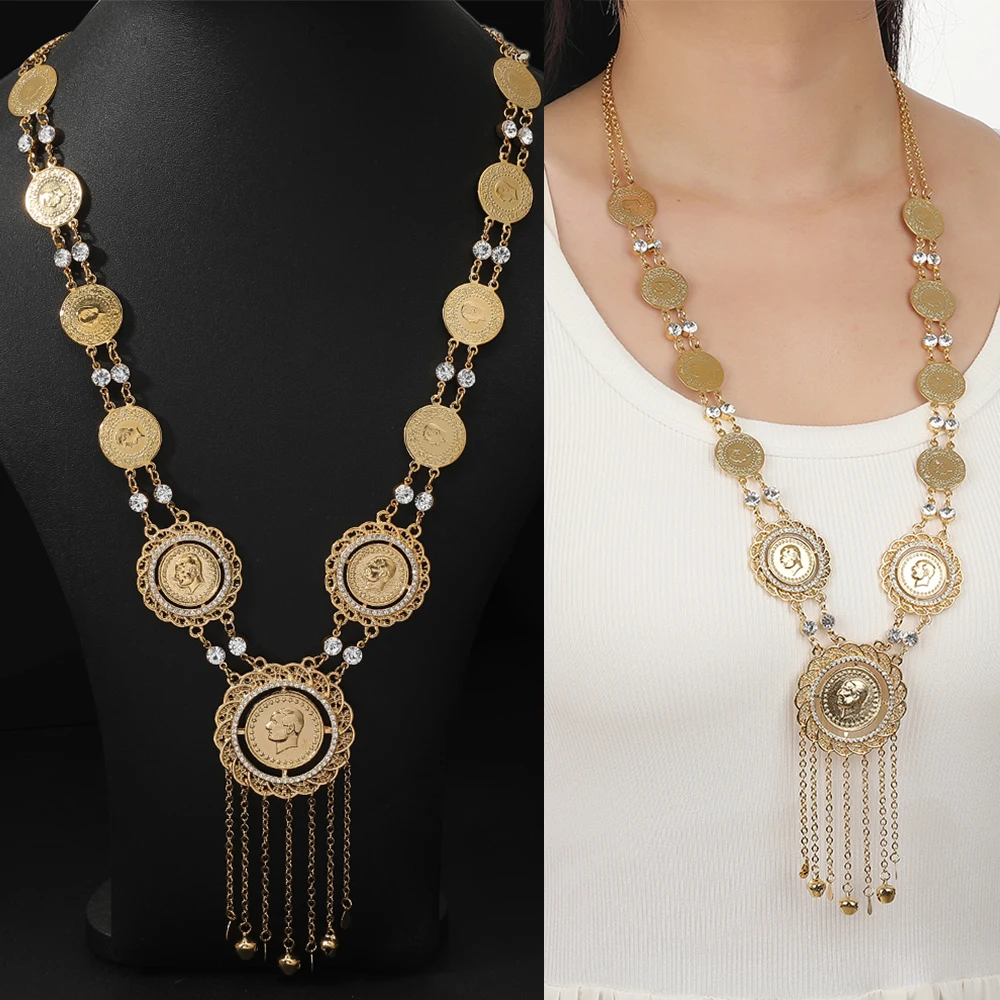 Арабская горячая распродажа новое золотое 24-каратное ожерелье из нержавеющей