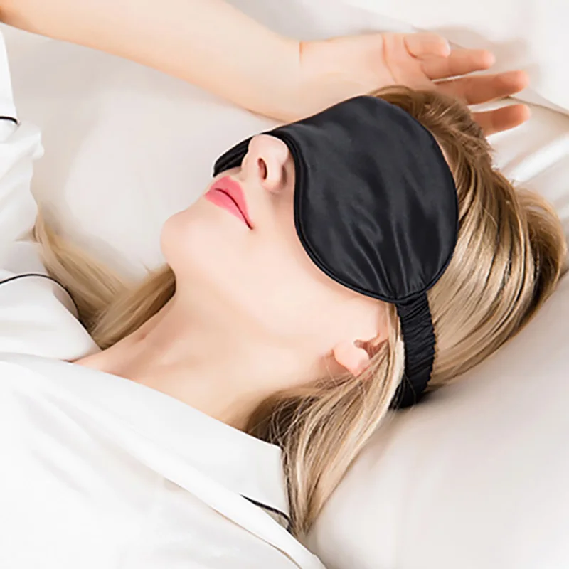 

Eye Mask For Sleeping Silk Cover with Elastic Strap Effective Shading Blindfold for Women Men Travel Eyepatch Relax Eyeshade