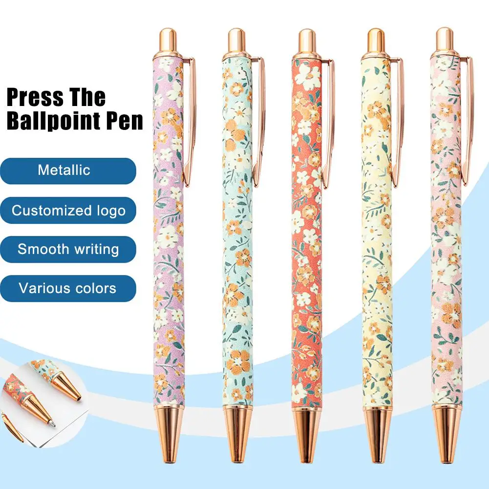 

Fresh Style Cute Girl Heart Flower Metal Ballpoint School Stationery Office Pen Gift Supplies Student Pens Writing Teacher I6S7