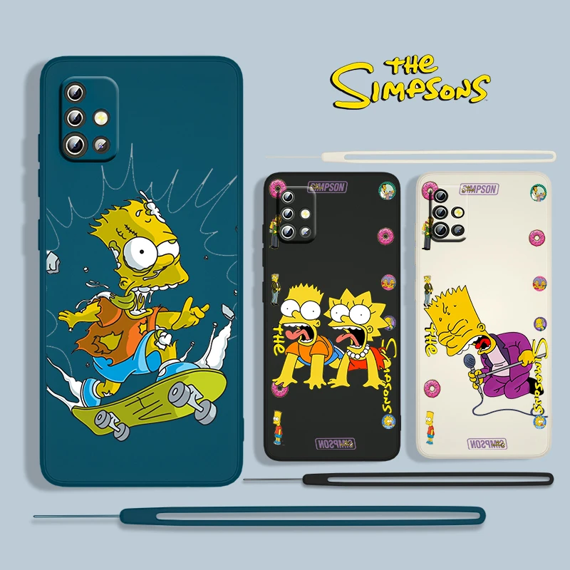 

The Simpson Homer J For Samsung Galaxy A73 A53 A33 A52 A32 A22 A71 A51 A21S A03S A30s A50 Liquid Rope Phone Case Coque Fundas