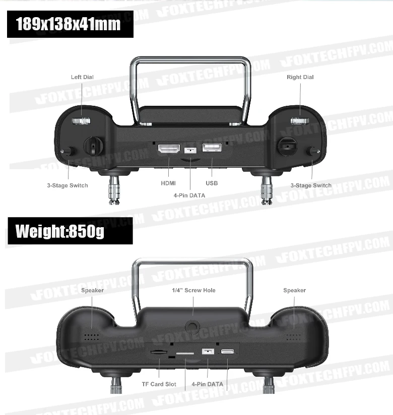Пульт дистанционного управления FOXTECH MK15 15 км водонепроницаемый IP53 быстрая