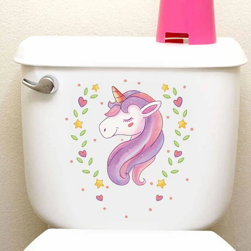

Cartoon Love Hearts Flower Unicorn Wall Sticker Art Mural Bedroom Waterproof Wall Decoration Wall Stickers for Kids Rooms