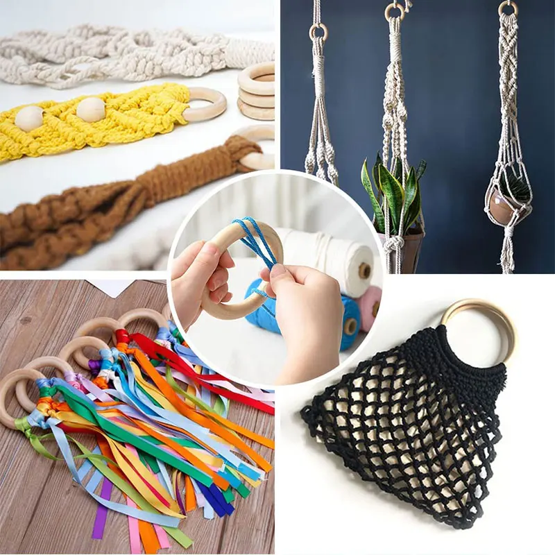 Незавершенные твердые деревянные кольца 15-150 мм из натурального дерева для