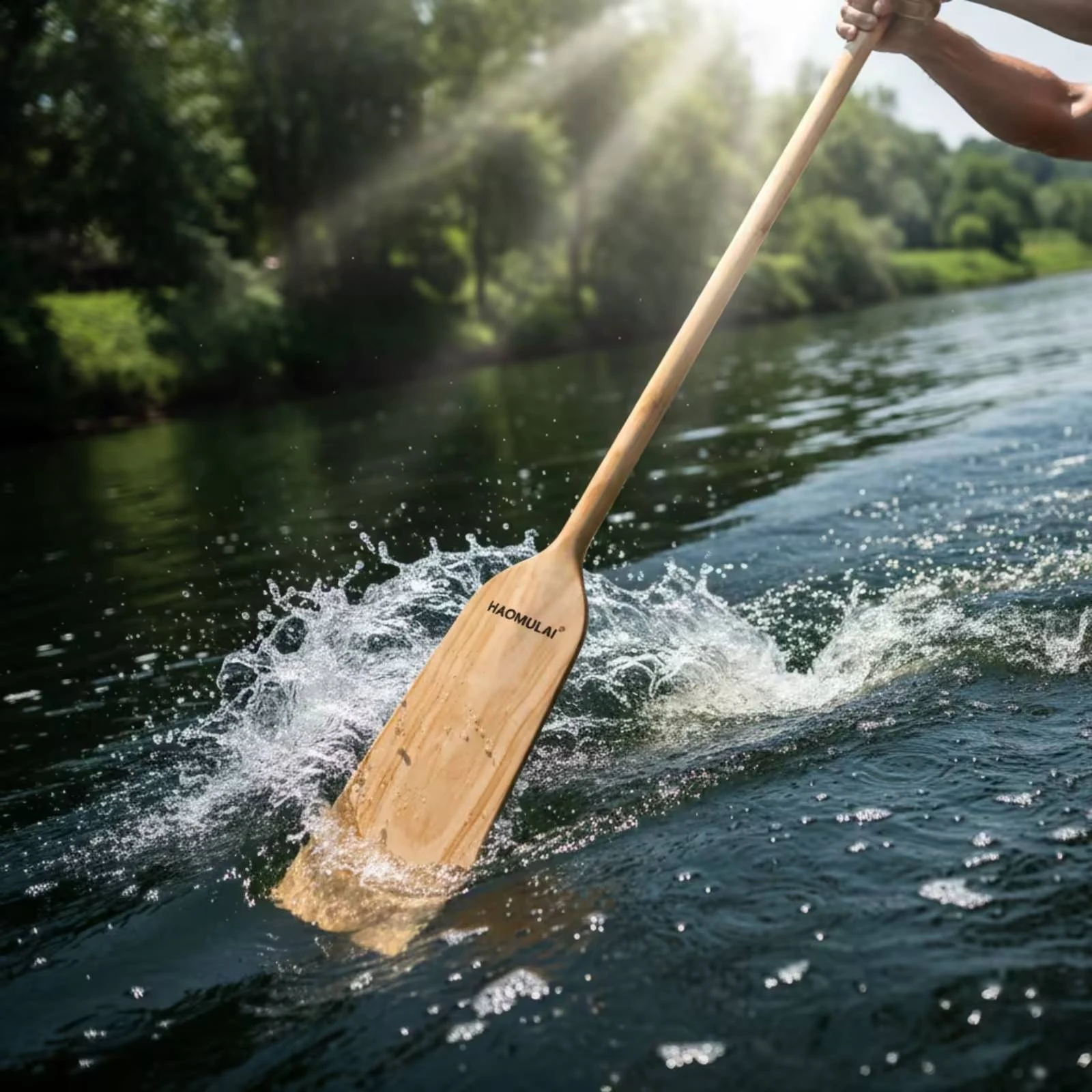 Фото Деревянное весло для лодки-дракона 47 см, с прозрачным лаком, для водных видов спорта, спортивное снаряжение №3