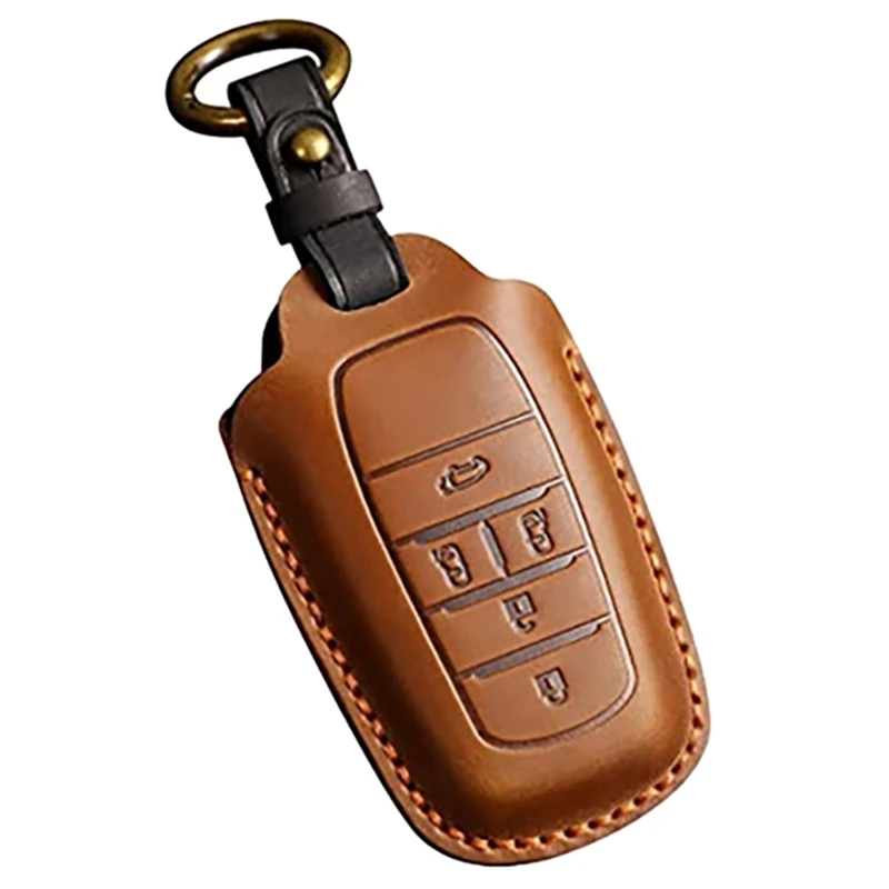 

Car Key Cover For Toyota Alphard PU Leather 5-Button Remote Key Cover Protective Case Keyless Leather Jacket Bracket