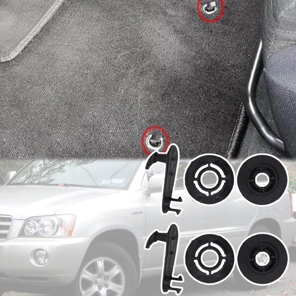 

2 комплекта для Toyota Highlander XU20 XU40 2001-2013 Kluger Land Cruiser J100, автомобильный ковер, напольный коврик, зажим, фиксатор, зажим, заклепка