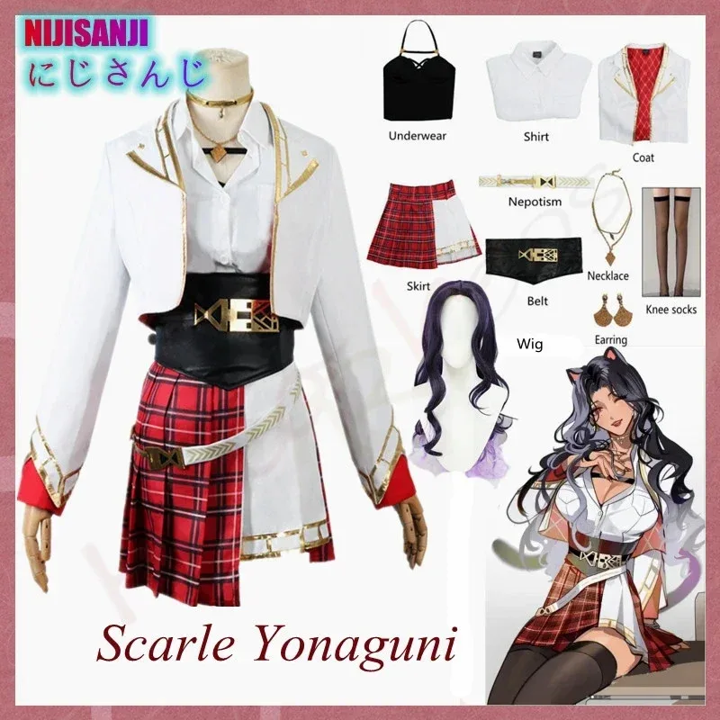 Фото Костюм для косплея VTuber YouTuber Nijisanji Scarle Yonaguni, аксессуары для взрослых женщин, парик, костюм для выступлений, платье для вечеринки на Хэллоуин 2MN40 №1