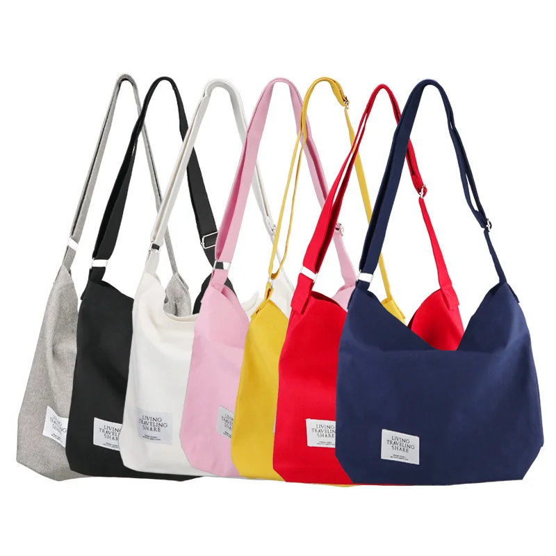 

Трендовая дамская сумка в стиле ретро, Холщовая Сумка для покупок большой вместимости, универсальная сумка на плечо, простая Студенческая сумочка