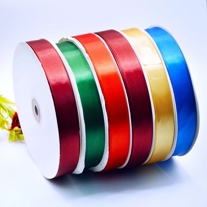 

A Roll 100Yards Ribbon For DIY Craft Flower Ribbons 2CM Coloful Wedding Party Decoration Satin Apparel Hair Bows Gift Wrapping