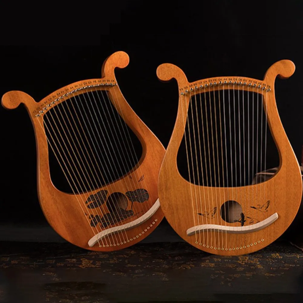 

19-струнная Гарпа Lyre деревянный из красного дерева Harp, пианино, музыкальный инструмент для начинающих с запасными струнами, гаечный ключ, подходящие подарки