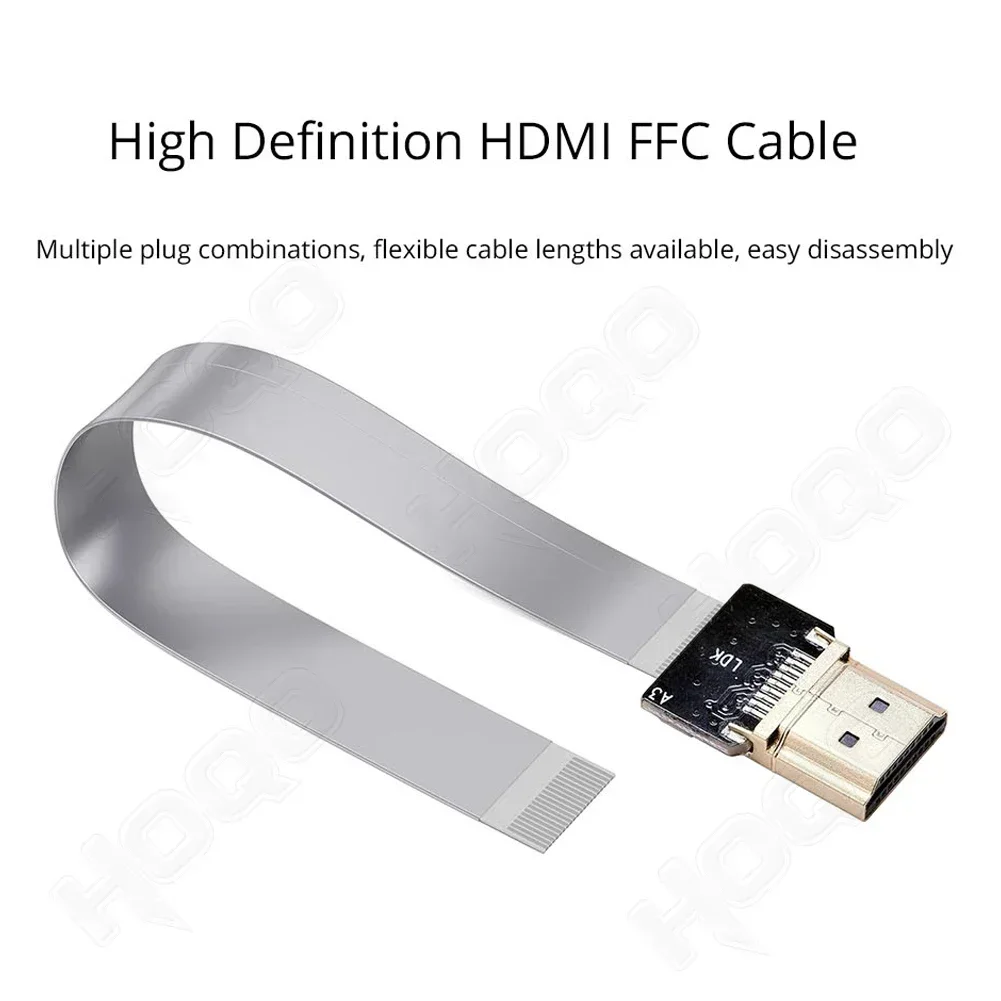 Гибкий плоский FPC-кабель Ribbon FPV HDMI с защитой от помех для Raspberry Pi 4 Micro Mini HDMI (art.: 3920dc73fedee) - 3920dc73fedee