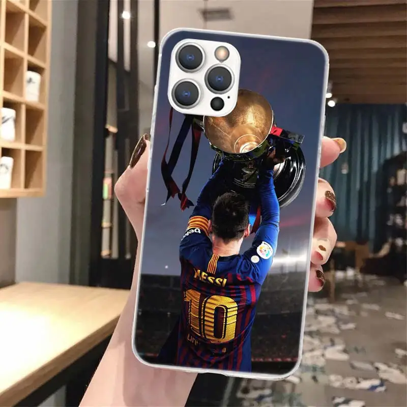 Мягкий чехол для телефона с изображением футбола М-Месси 10 iPhone 13 12 Mini 11 Pro Max X XR XS 7
