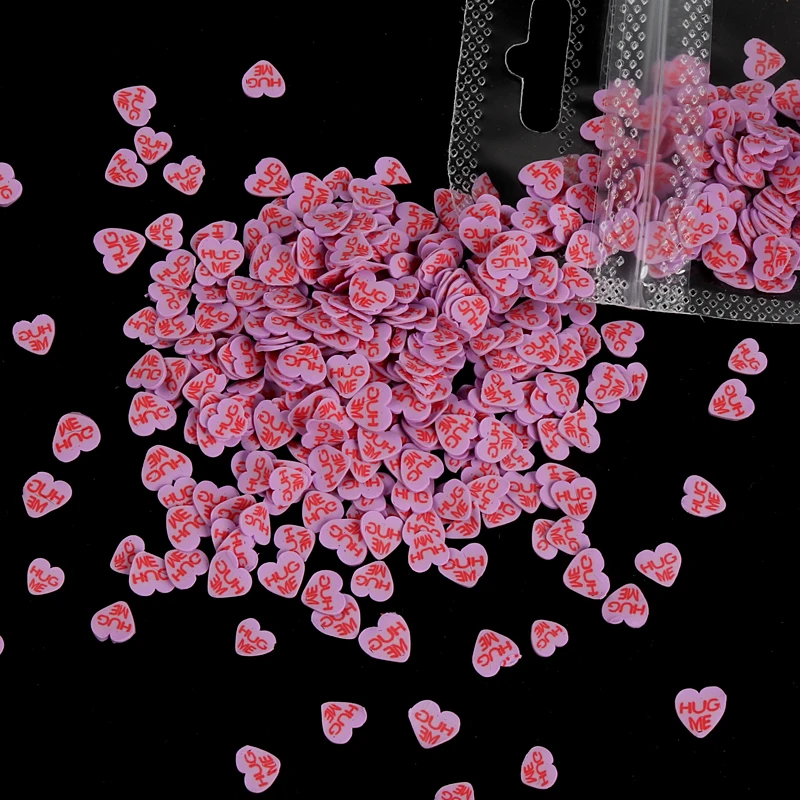 Red Love Sequins Nail Art Supplies For Professionals Pink Clay Slice Valentine's Day Flakes Manicure Design Nails Decorations | Красота и