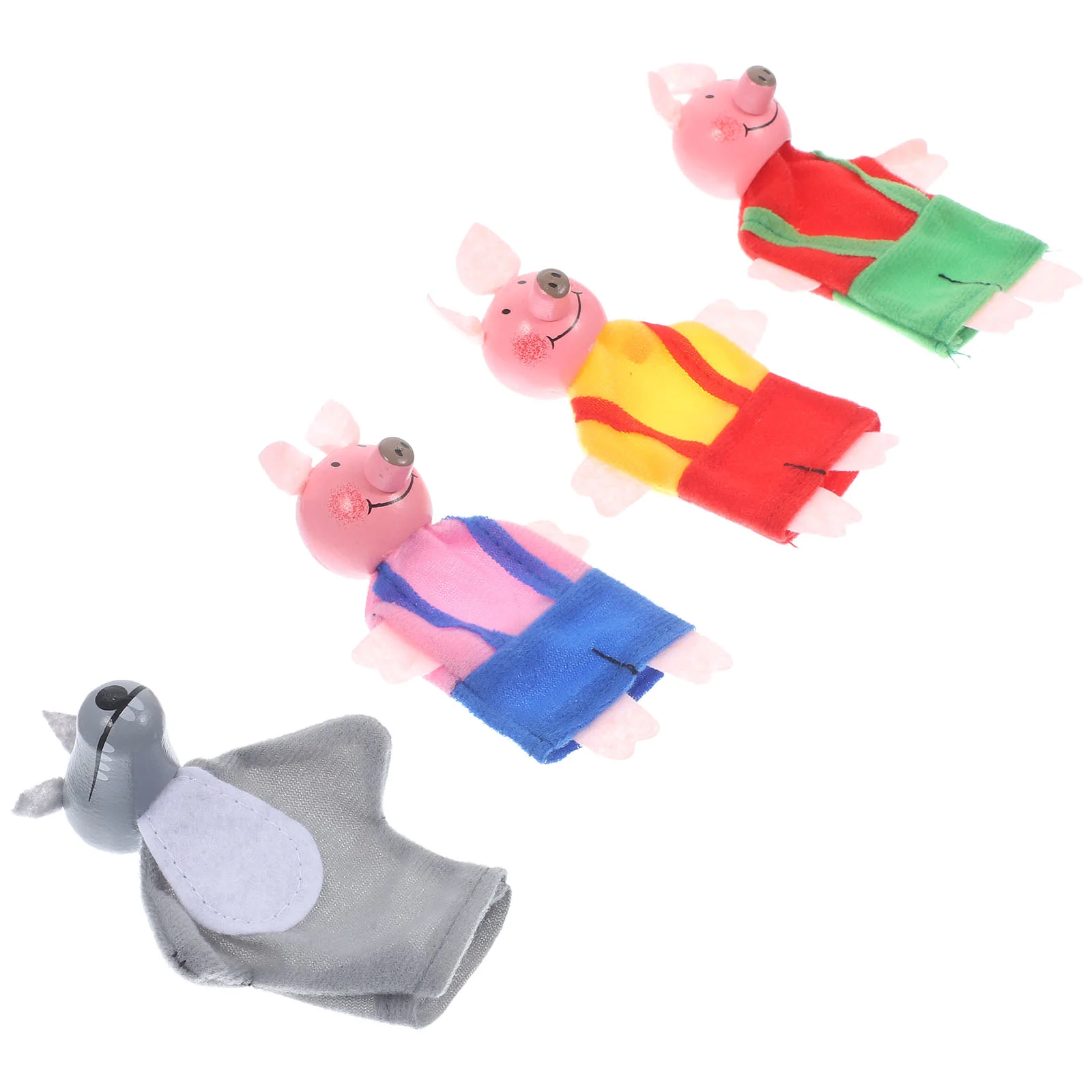 

1 Set/4pcs Finger Puppets and Wolf Hand Puppet Kids Cartoon Finger Toys
