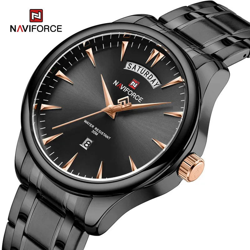 

2023 Top Brand NAVIFORCE Luxury Men's Watch Waterproof Date Clock Male Stainless Steel Sports Quartz Wristwatch Relojes Hombres