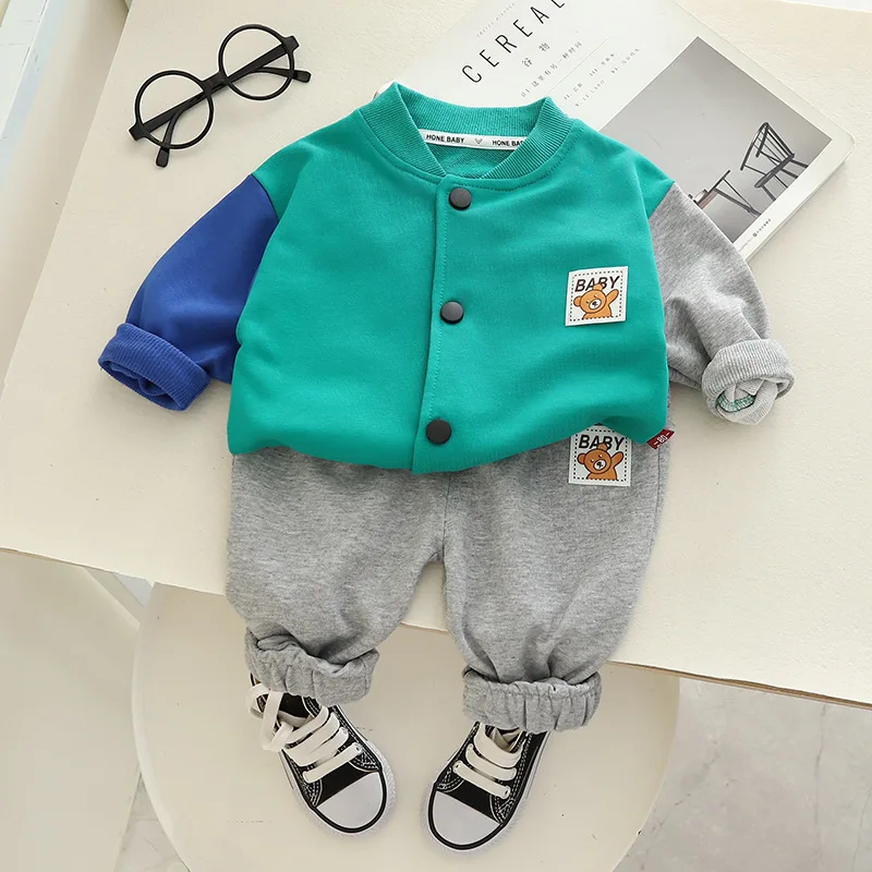 

IENENS High Quality Baseball Jacket + Pants Clothes Sets Children Autumn Tracksuit Boy Girl Long Sleeves Casual Clothing Suits