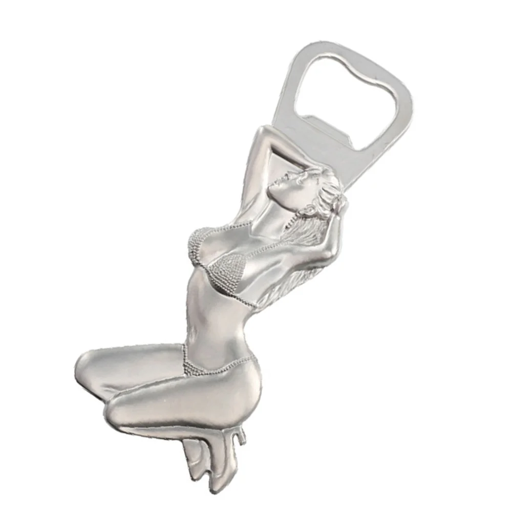 

Opener Bottle Beer Fridge Magnet Funny Magnetic Cap Magnets Openersfor Lady Shape Novelty 3D Decorative Kitchen Metal Sticker