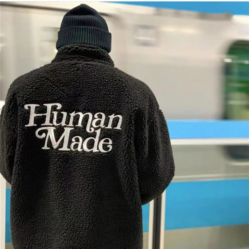 

HUMAN MADE Girls Don’t Cry Jacket Men Women Cashmere Kanye West Bomber Embroidered Lamb Fleece HUMAN MADE Jackets Coats