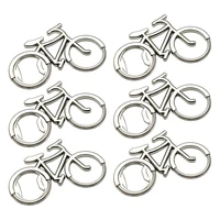 6 pieces bicycle bottle openernovelty metal bike shaped beer bottle opener tools keychain key ring for men womensilver