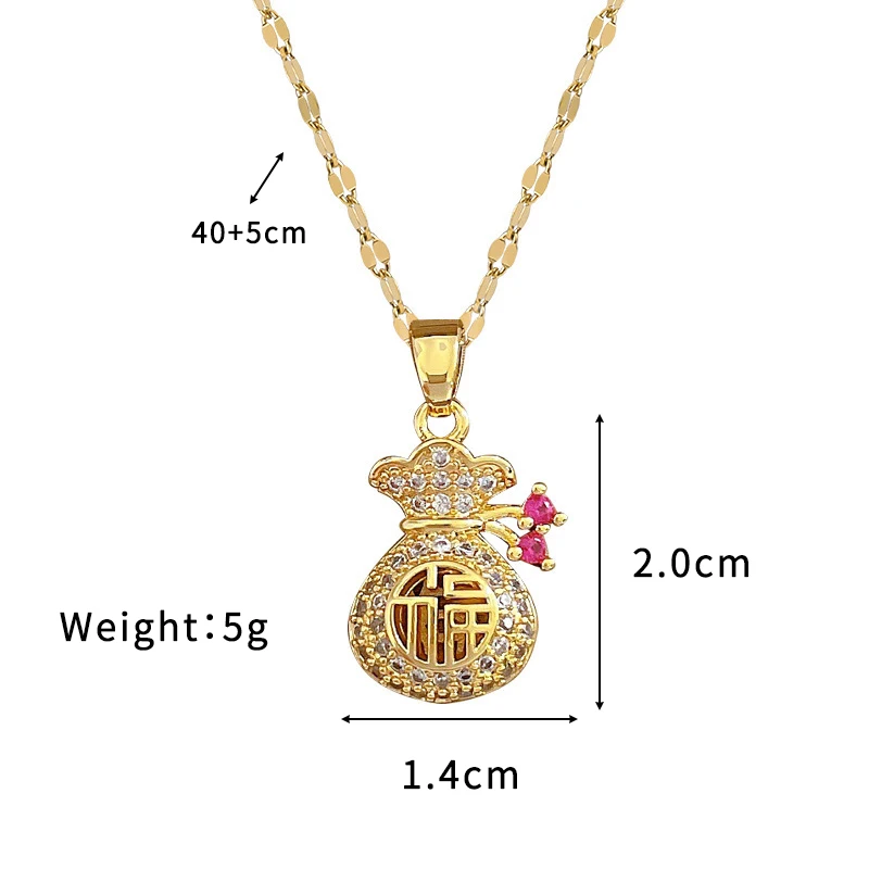 Милое Ожерелье С Подвеской На Удачу И Креативными Женскими Украшениями Fianit Для