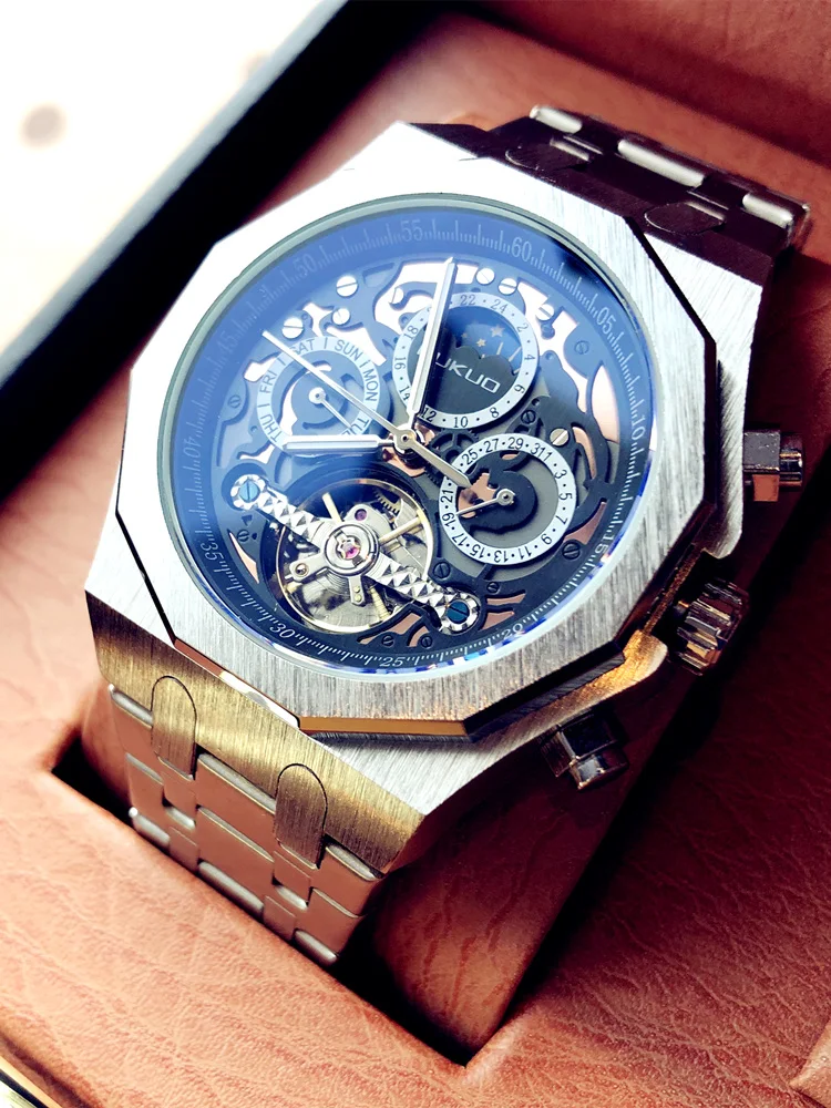 

Black Warrior Hollow Automatic Mechanical Watch Personality Black Horse Watch Men's Watch Trendy Waterproof Luminous Watch