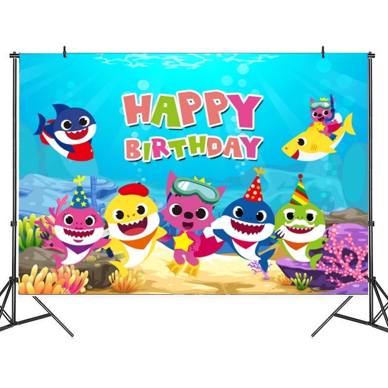Детские праздничные фоны в виде акулы для вечеринки принадлежности праздничного