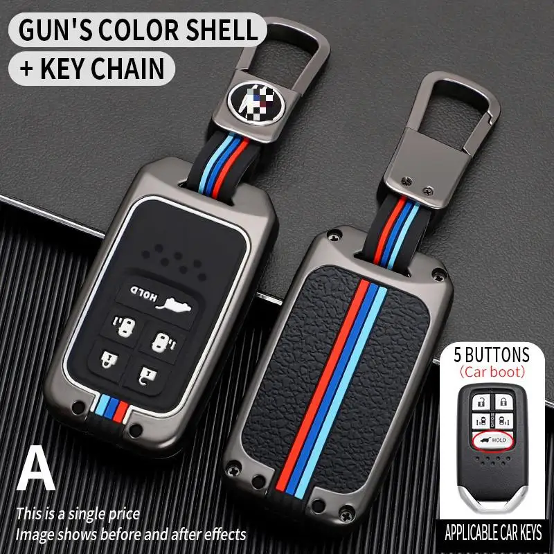 

UMQ Car key case key shell set for Honda CR-V/ACCORD/ODYSSEY/CIVIC ect all-inclusive protection keychain Accessories Zinc Alloy