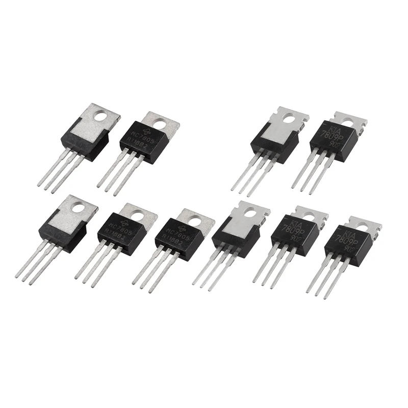 

10 Pcs 1.5A 3 Terminals Through Hole Positive Voltage Regulators, 5 Pcs L7809CV 9V & 5 Pcs L7805CV 5V