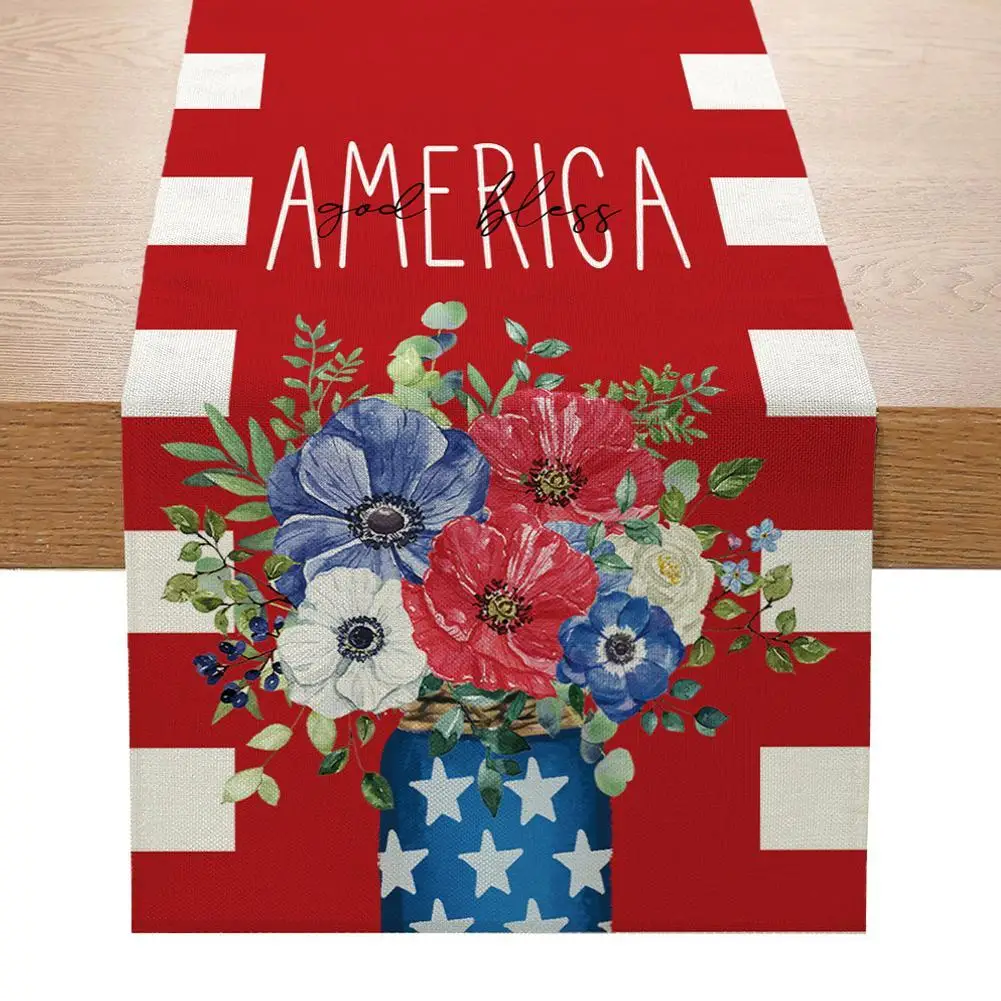 

1pcs Pentagram Table Runner Patriotic Stars Independence Day Memorial Day Kitchen Dining Indoor And Outdoor Home Parties Decor