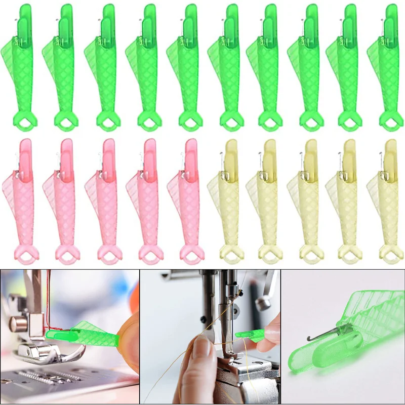 

5/10/20/30PCS Fish Type Sewing Automatic Needle Inserter Quick Wire Loop Needle Threader DIY Sewing Craft Needle Threader Tool