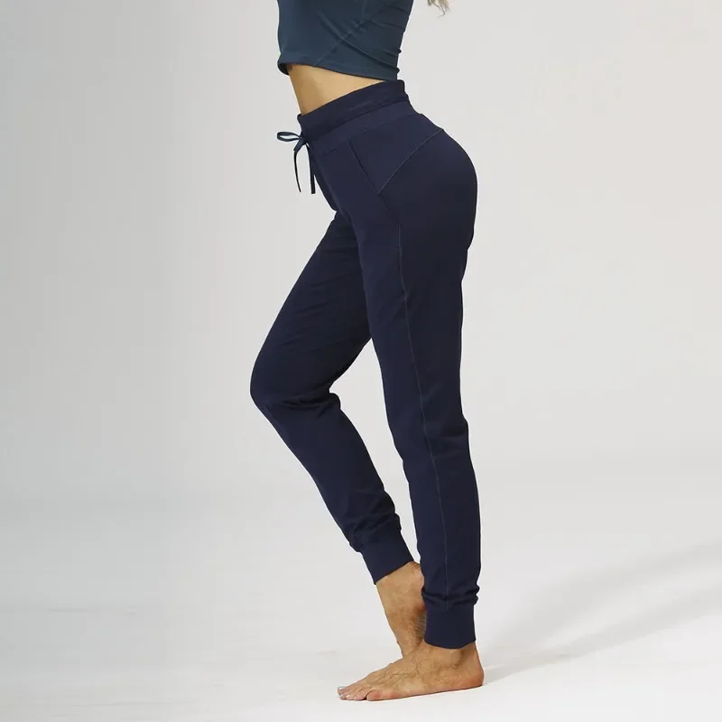 Эластичные леггинсы с высокой талией и шнурком для женщин занятий йогой бега на