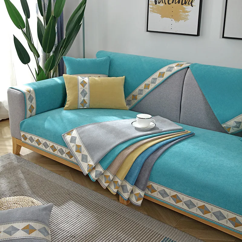 

Nordic sofa cushion, four seasons general sitting room of contemporary and contracted high-grade chenille leather