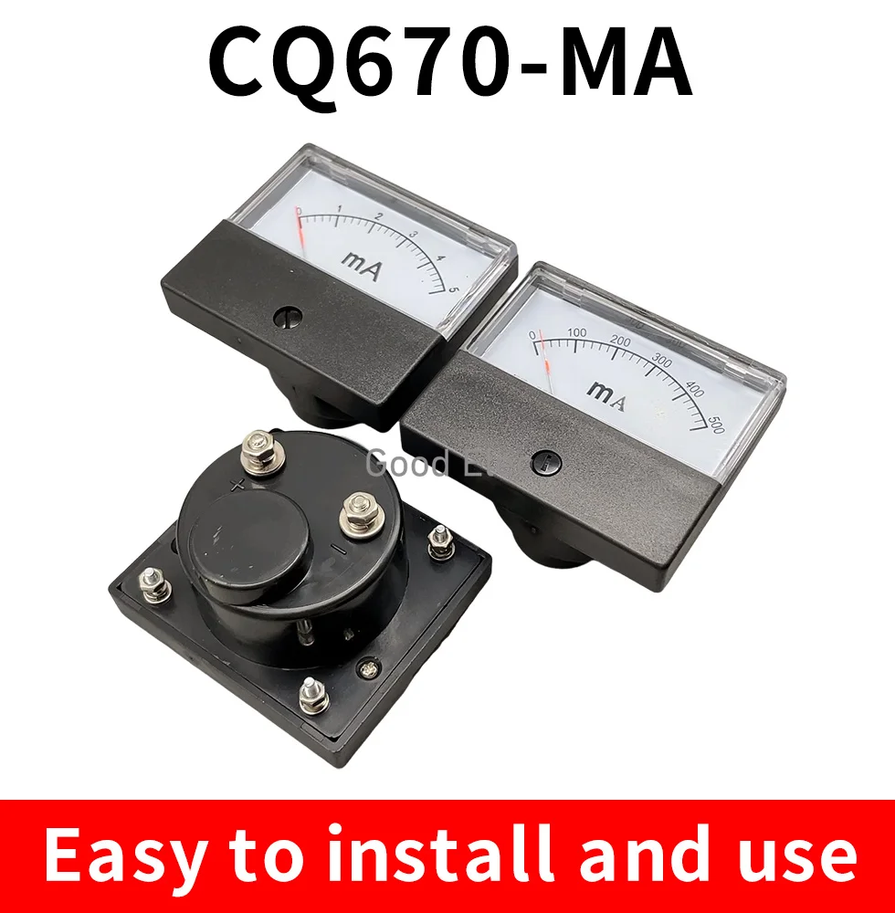DC DH670 1 мА 5 10 50 100 200 300 500 Аналоговый панельный измеритель тока Амперметр