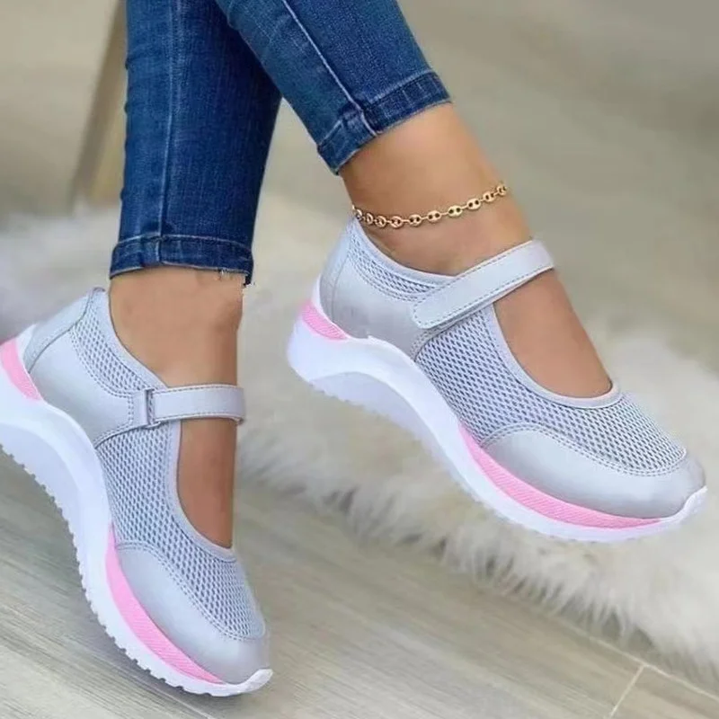 2023 New Breathable Mesh Shoes Women Casual Platform Sneakers Autumn Outdoor Travel Walking Footwear Large Size Vulcanized Shoes