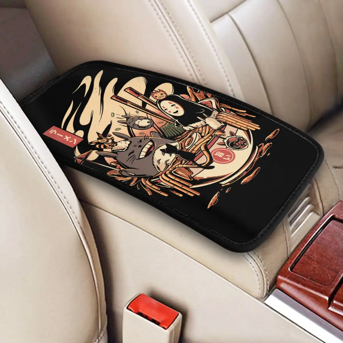 

Ramen Pool Party Center Handle Box Pad Cushion for Cars Japanese Harajuku Miyazaki Hayao Totoro Car Interior Armrest Cover Mat