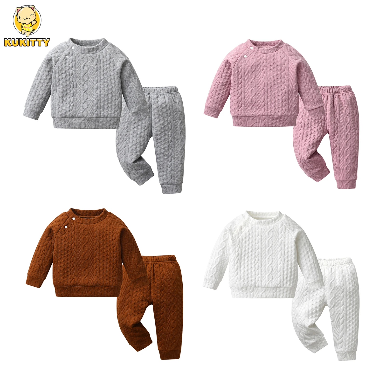 Комплект Детской Одежды Для Девочек С Топом Длинными Рукавами И Круглым Вырезом