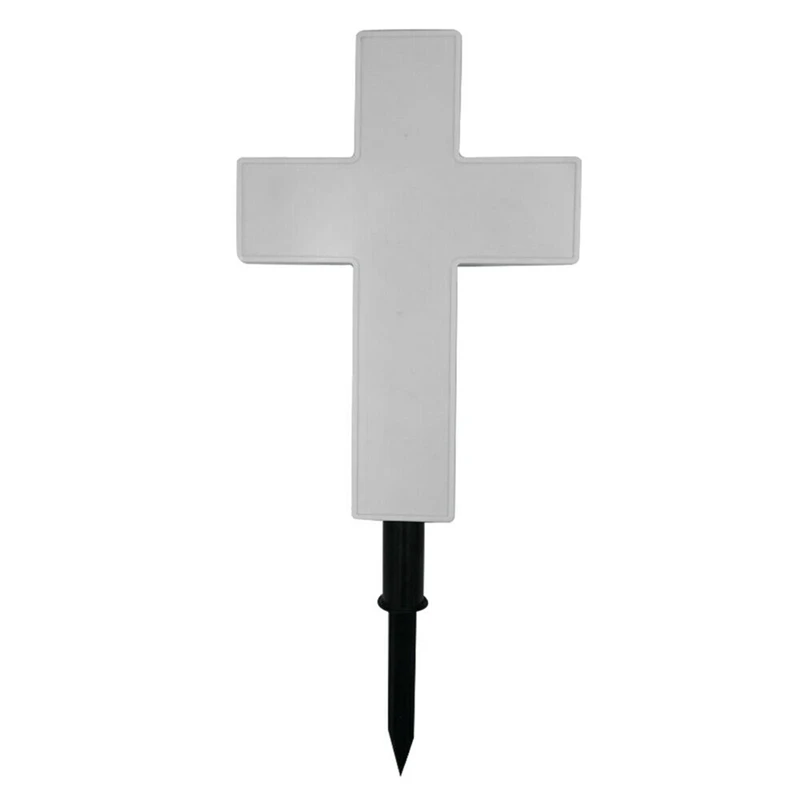 

White Big LED Solar Cross Garden Decor Path Lawn Yard Plastic Outdoor Landscape