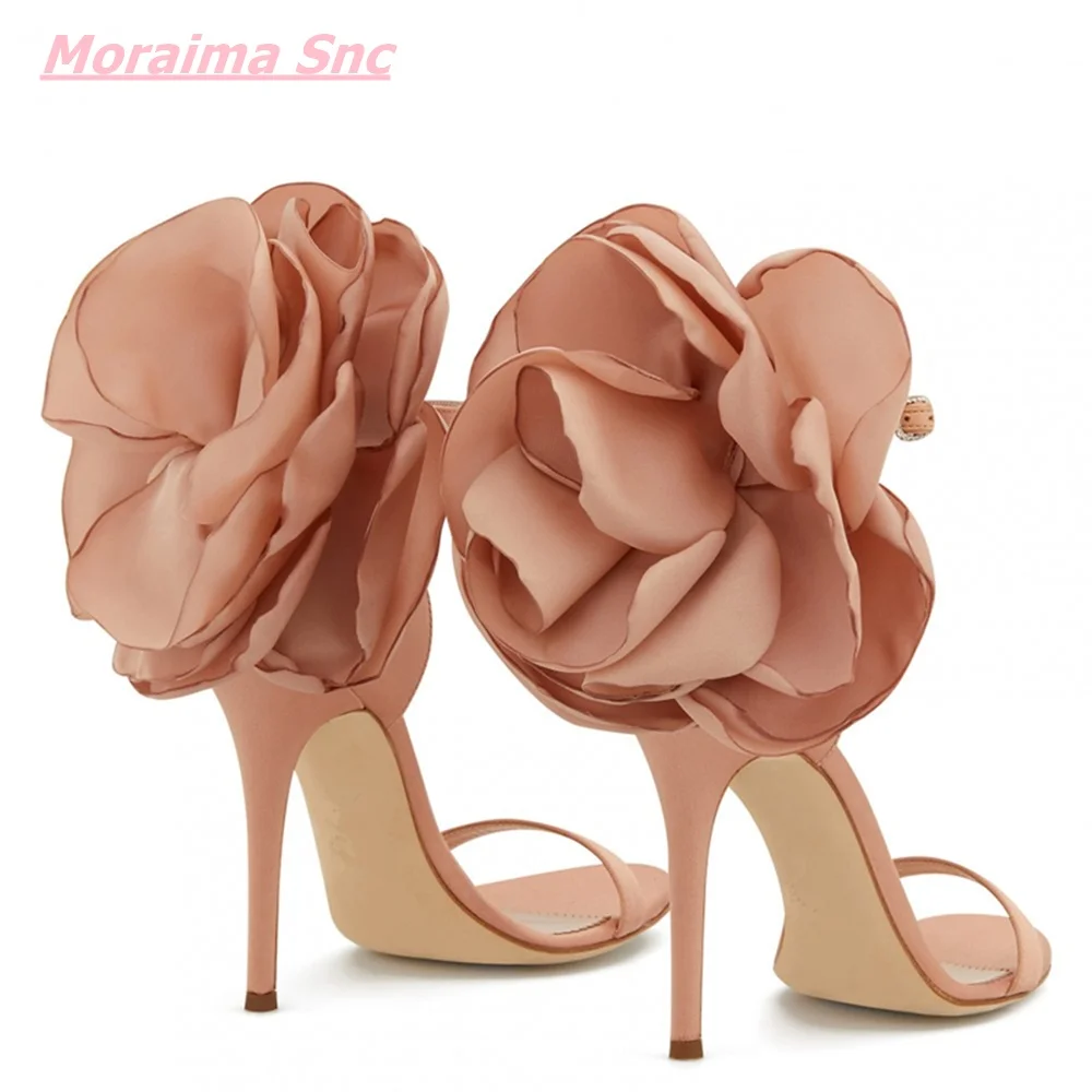 

2022 Summer Sweet Women Sandals Cover Thin High Heel Sexy Genuine Leather Super Flower Open Toe Comfortable Party Casual Shoes