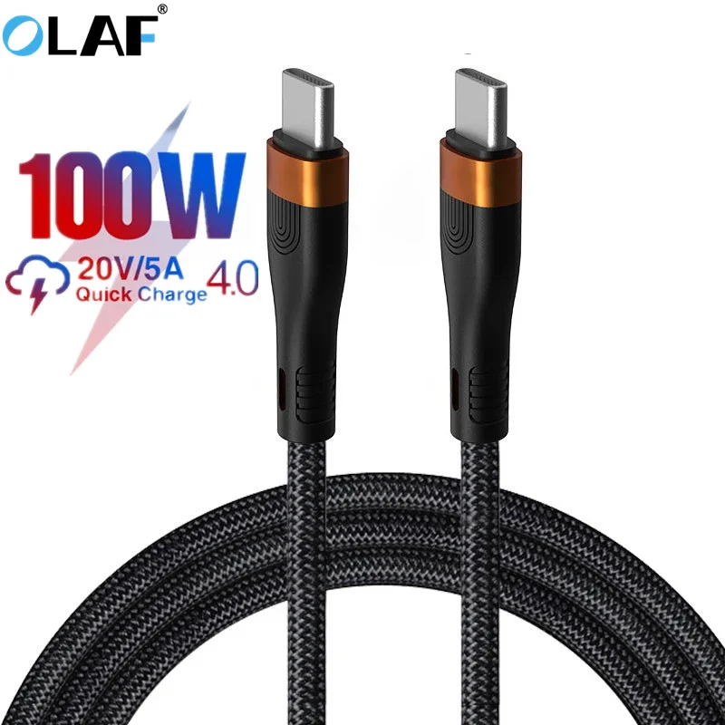 

Olaf USB C to USB Type C Cable for Samsung Xiaomi iphone PD 100W 60W Cable for MacBook iPad Quick Charge USB-C to lighting Cord