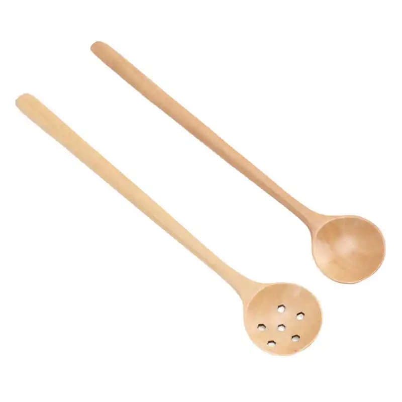 

Деревянная ложка в японском стиле 2 шт., маленькая тонкая длинная ручка, для перемешивания сервировочного кофе