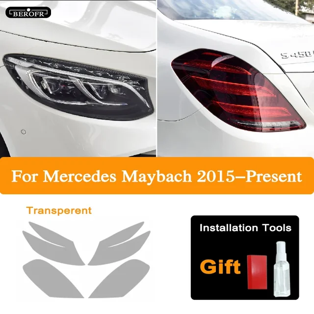 Для Mercedes Benz Maybach S Class W222 S500 650 Автомобильная фара задняя фара Защитная Тонировочная пленка дымчато-черная прозрачная ТПУ наклейка