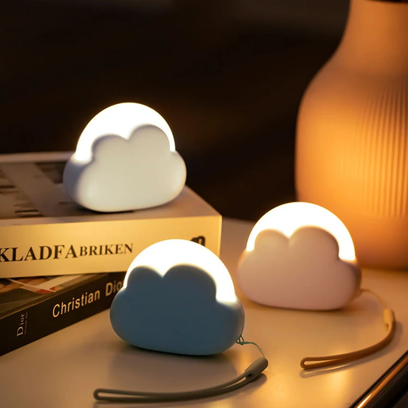Clouds Led Night Light Rechargeable Christmas Gift Table Lamp Bedside Wedding Holiday for Kids Usb Sensor Cute Girlfriend Gift