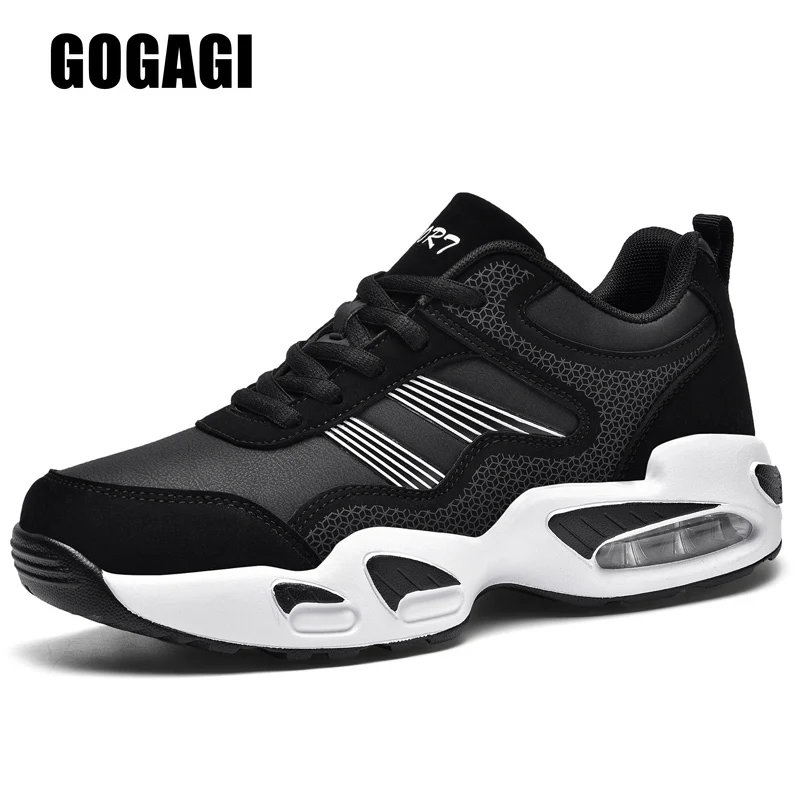 

Men Sneakers Leather Casual Shoes Mens Waterproof Non slip Air Cushion Shoes Male Fashion Running Walking Shoes Luxury Trainers