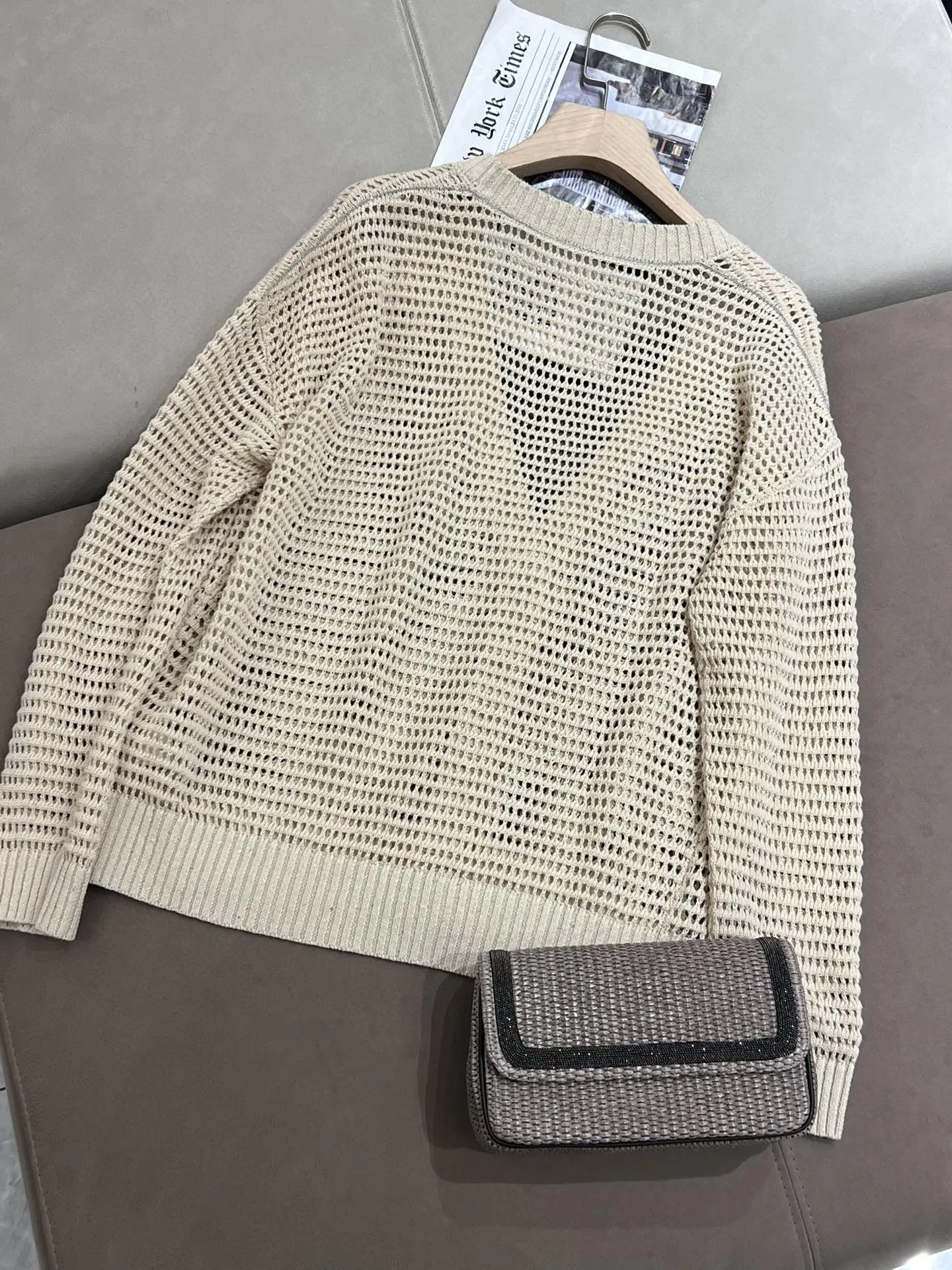 Льняной кардиган с длинными рукавами