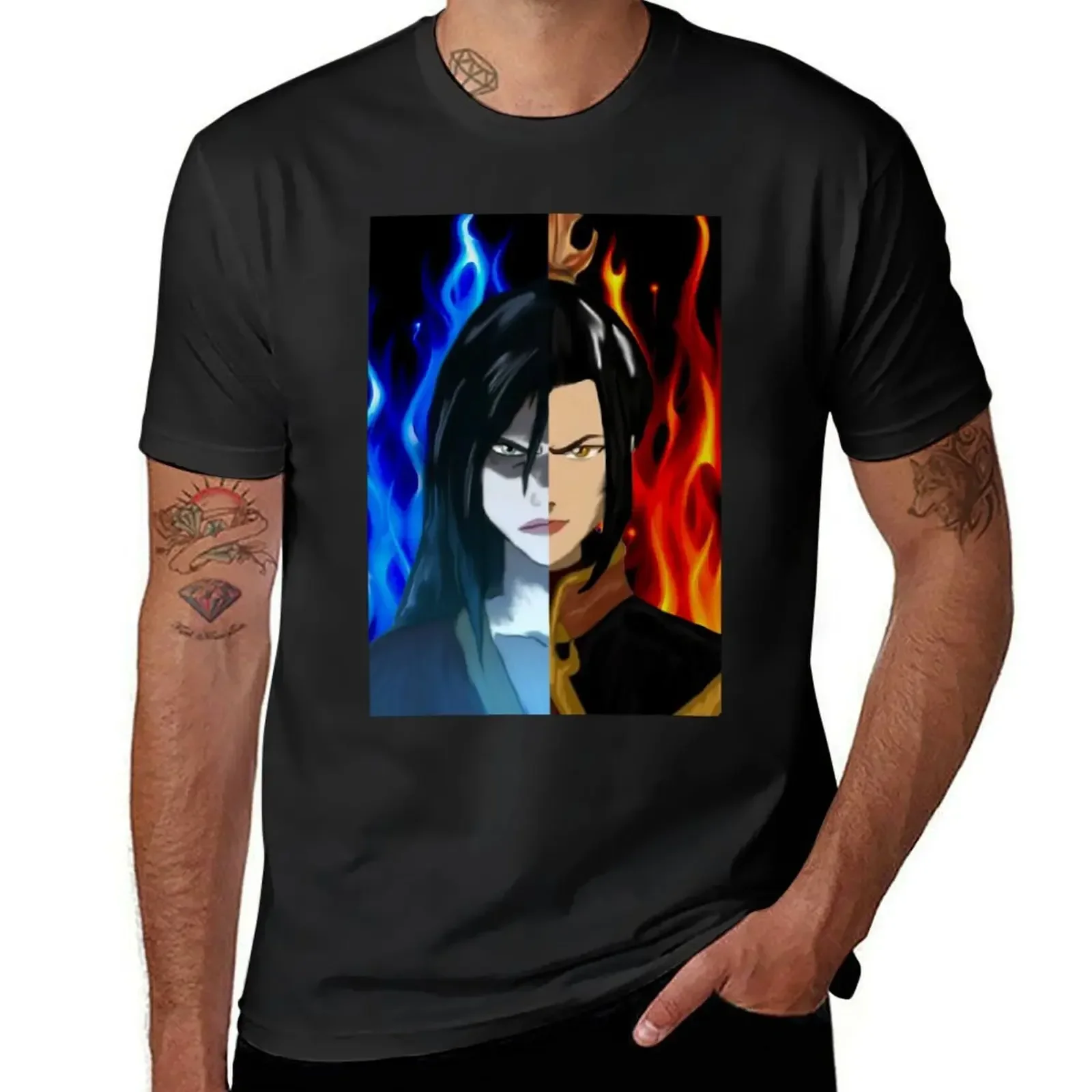 Azula Fire Princess-Fire Lord футболка с разрезом однотонные футболки больших размеров черные