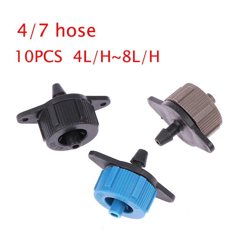 

10Pcs Adjustable Irrigation Drippers Garden Micro Drip Irrigation System 8 hole Sprinklers Emitter Balcony Yard Watering Nozzle