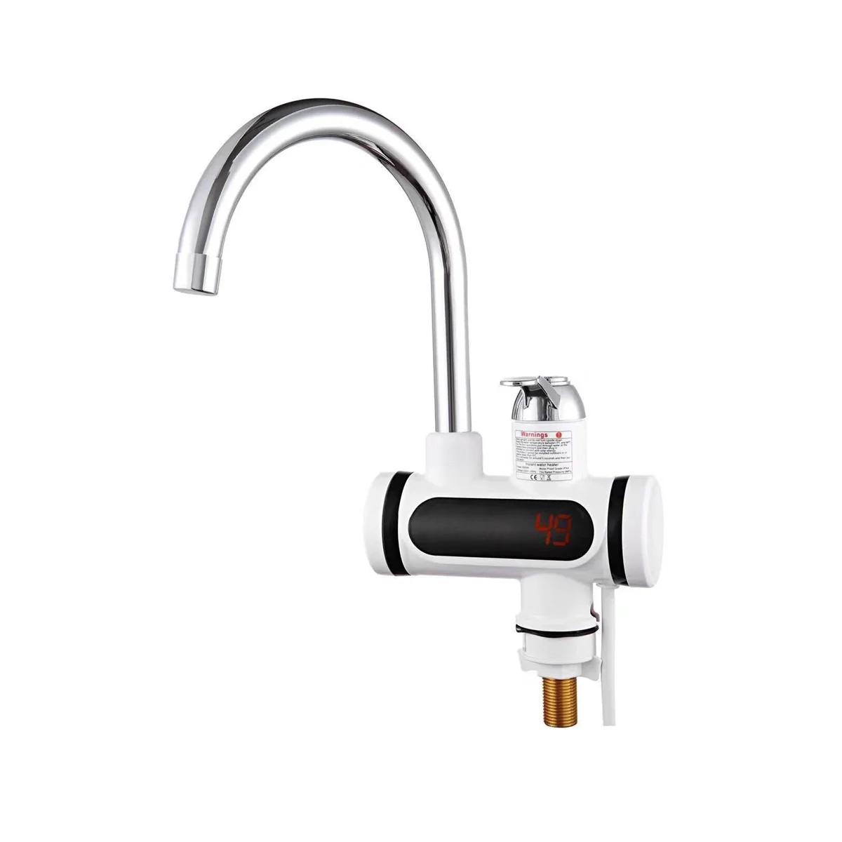 

Электрический водонагреватель с дисплеем температуры, мгновенный нагреватель для кухни, ванной, европейская вилка