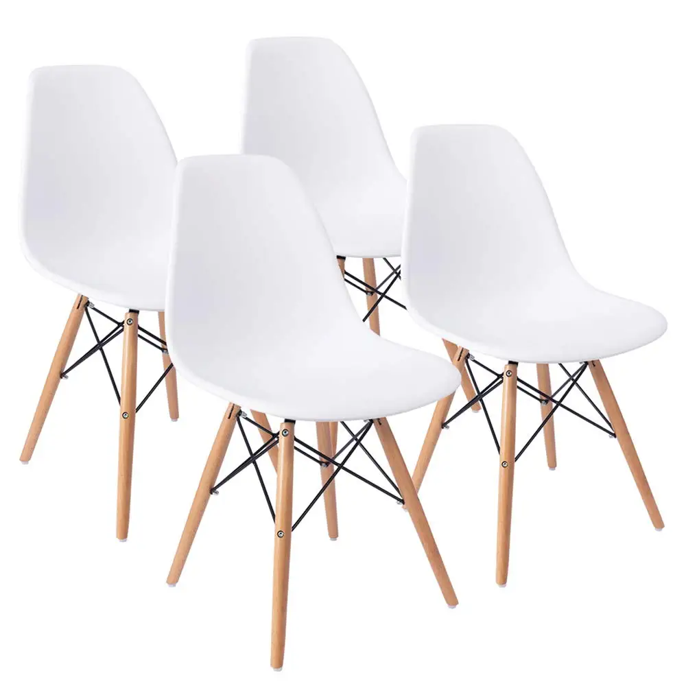 

Pre Assembled Modern Style Dining Chair Mid Century Modern DSW Chair Shell Lounge Plastic Chair for Kitchen Dining Bedroom 4pack