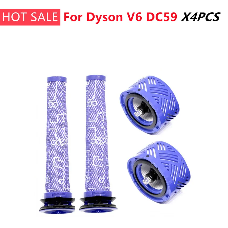 

4pcs/set Pre & Post-Motor HEPA Filter Kit for Dyson V6 DC59 Vacuum Cleaner Parts fit part