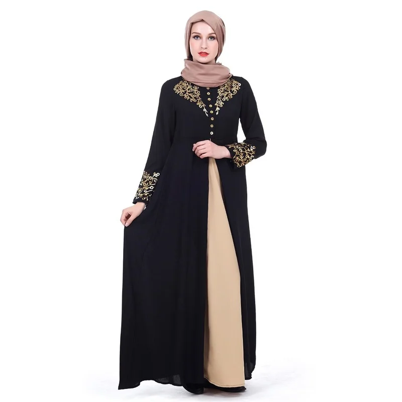 Bronzing Muslim Dress Abayas for Women Caftan Marocain Kaftan Islam Dress Eid Mubarak Ramadan Robe Dress Abaya Dubai Robe Abayas
